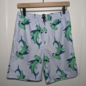 Tea Collection Boys Blue Hammerhead Shark Swim Trunks Large 16